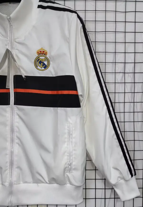 Real Madrid white windbreaker jacket