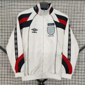 Englang white retro windbreaker jacket