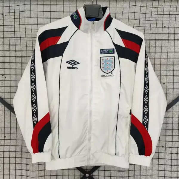 Englang white retro windbreaker jacket