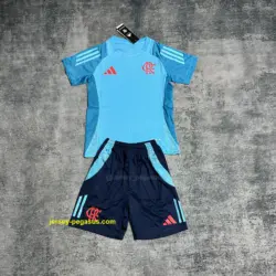 Kids 2025-26 Flamengo Training Jersey Light Blue JerseyJersey Jersey