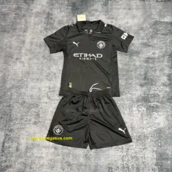 Kids 2025-26 Manchester City Black Jersey