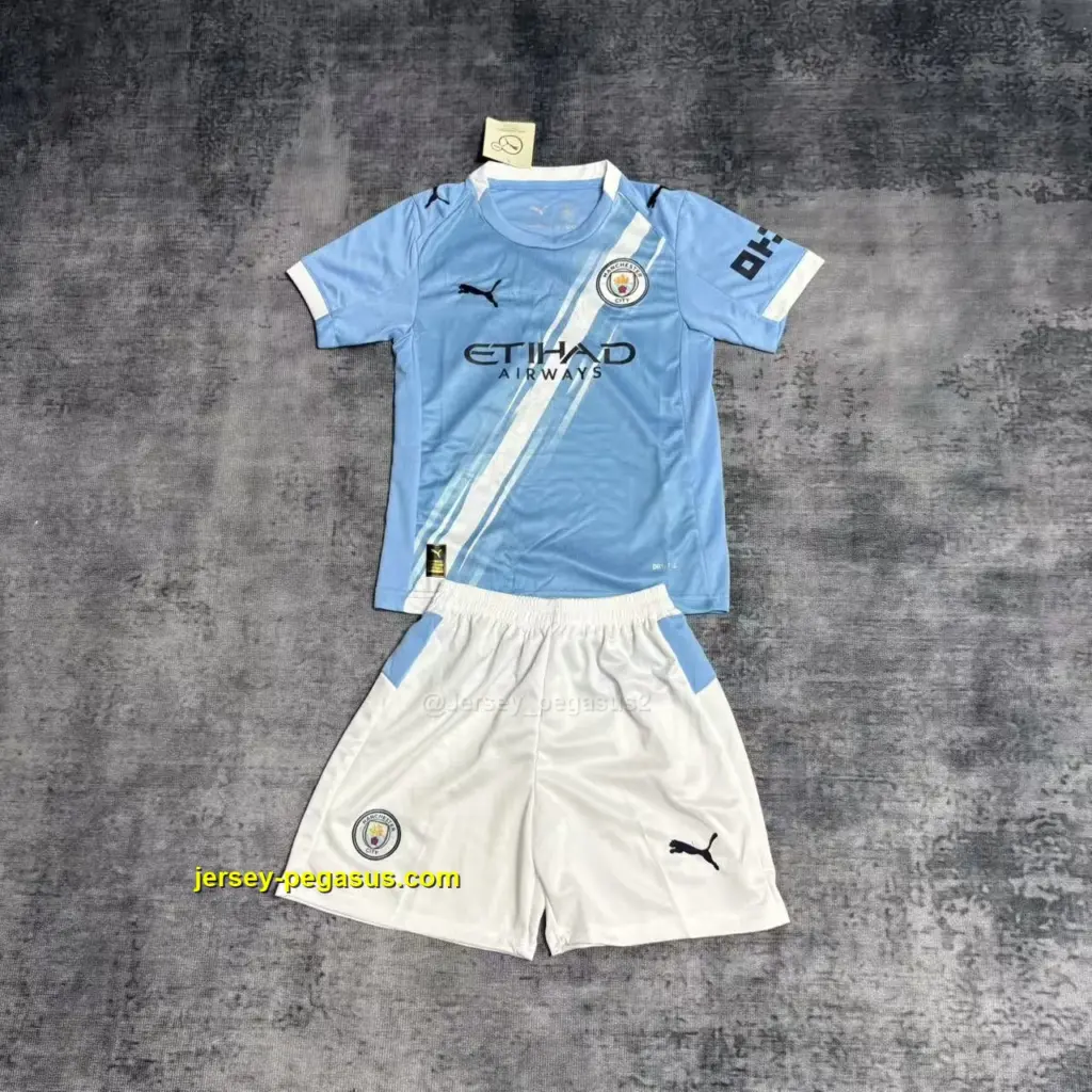Kids 2025-26 Manchester City Home Jersey