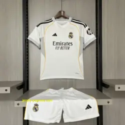 Kids 2025-26 Real Madrid Home Jersey