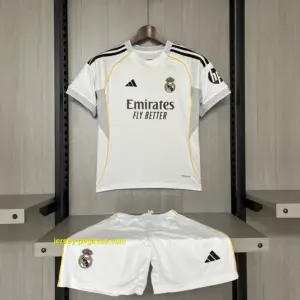 Kids 2025-26 Real Madrid Home Jersey