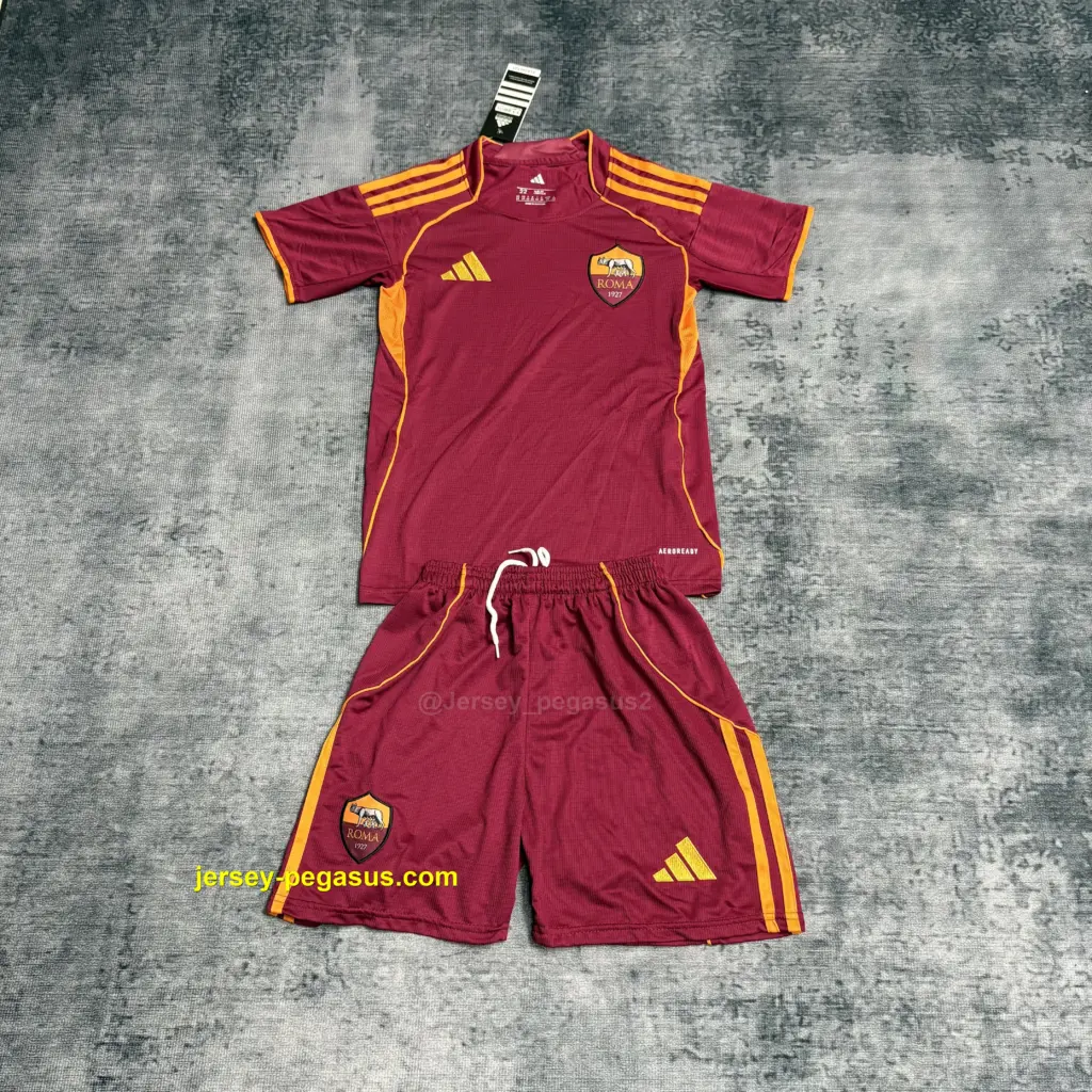 Kids' 2025-26 AS Roma Home Kit,