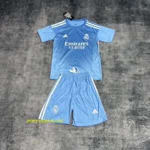 Kids' 2025-26 Real Madrid Blue Goalkeeper Jersey,