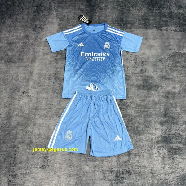 Kids' 2025-26 Real Madrid Blue Goalkeeper Jersey,