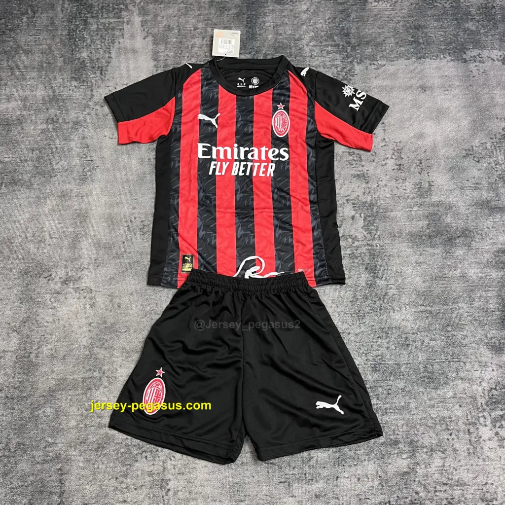 Children's Clothing 2025-26 AC Milan Home Jersey