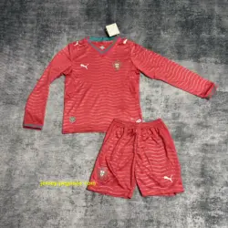 Kids long-sleeved 2026 Portugal home jersey,