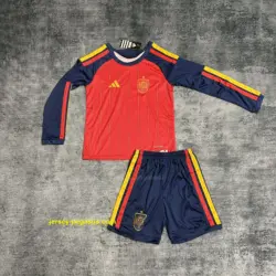 Kids long-sleeved 2026 Spain home jersey,