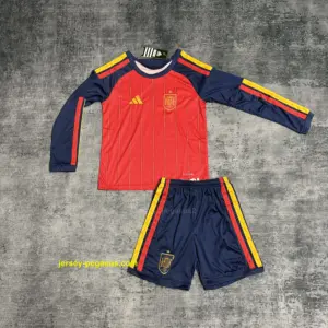 Kids long-sleeved 2026 Spain home jersey,