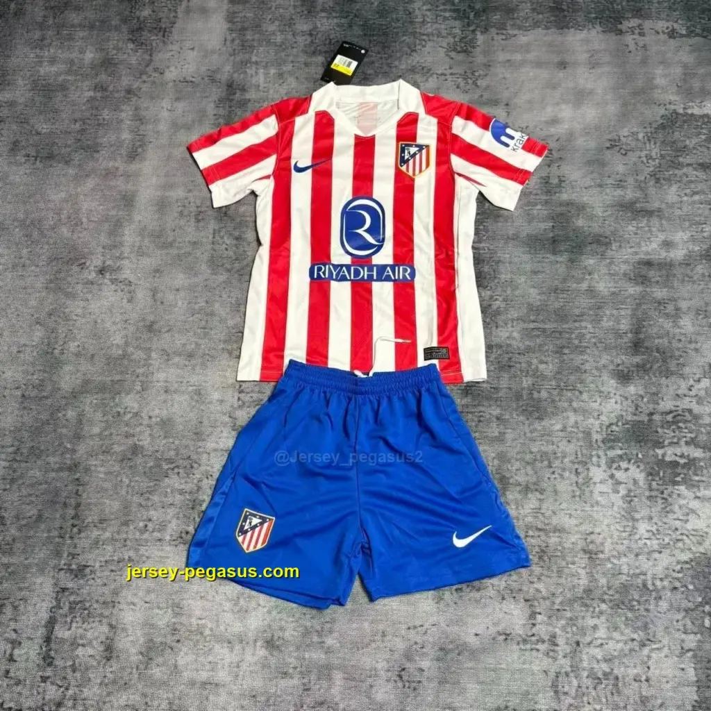 Kids 2025-26 Atletico Madrid Home Jersey