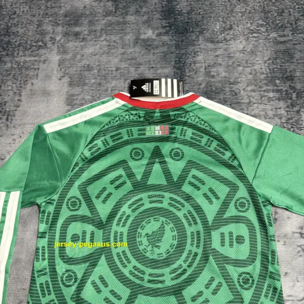 Kids long-sleeved 2026 Mexico home jersey
