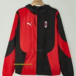 AC milan red black windbreaker jacket