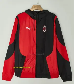 AC milan red black windbreaker jacket