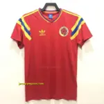 Retro 1990 Colombia Away Red Soccer Jersey