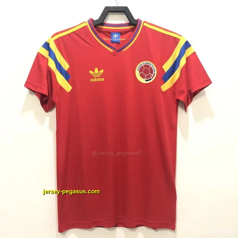 Retro 1990 Colombia Away Red Soccer Jersey Retro 1990 Colombia Away Red Soccer Jersey