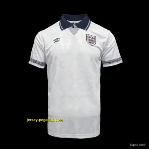 Retro 1990 England Home Soccer Jersey