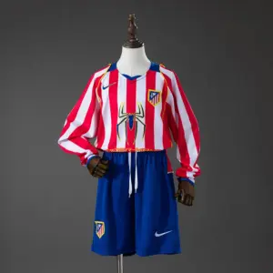 Atletico Madrid Home Retro Long Sleeve Kids Kit Jersey