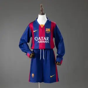 Barcelona Home Retro Long-Sleeve Kids Kit Jersey