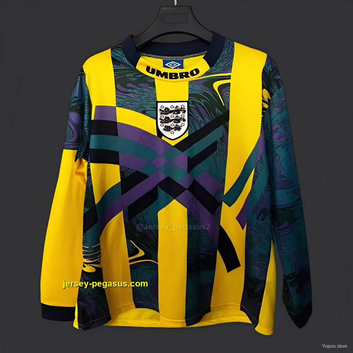Retro 1995 England Yellow Goalkeeper Yellow Jersey Retro 1995 England Yellow Goalkeeper Yellow Jersey