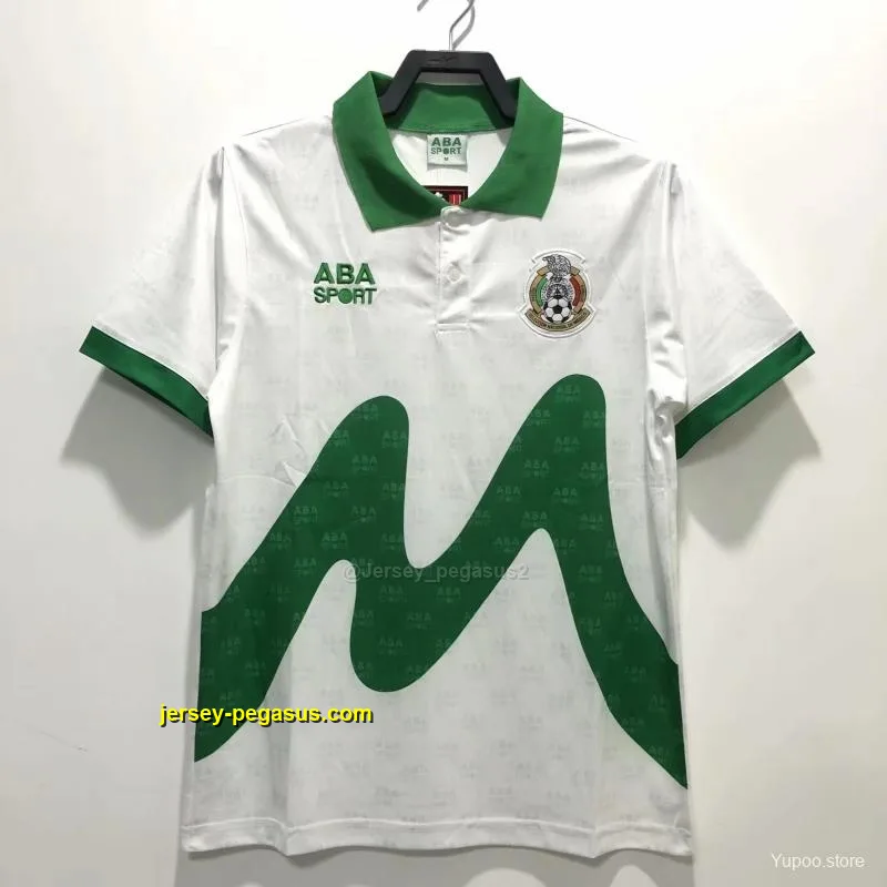Retro 1995 Mexico Away White Soccer Jersey Retro 1995 Mexico Away White Soccer Jersey