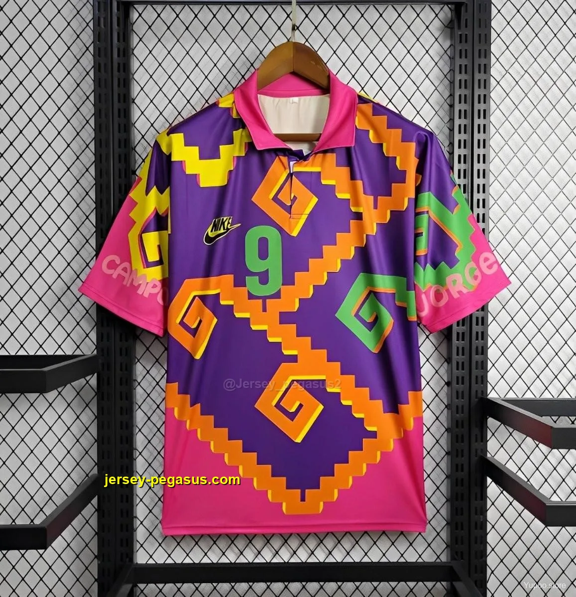 Retro 1995 Mexico CAMPOS 9 Home Orange Jersey Retro 1995 Mexico CAMPOS 9 Home Orange Jersey