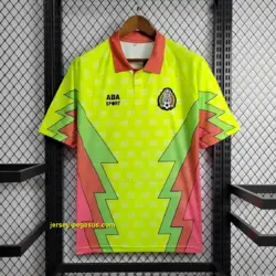 Retro 1995 Mexico CAMPOS 9 Home Yellow Jersey