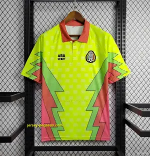 Retro 1995 Mexico CAMPOS 9 Home Yellow Jersey