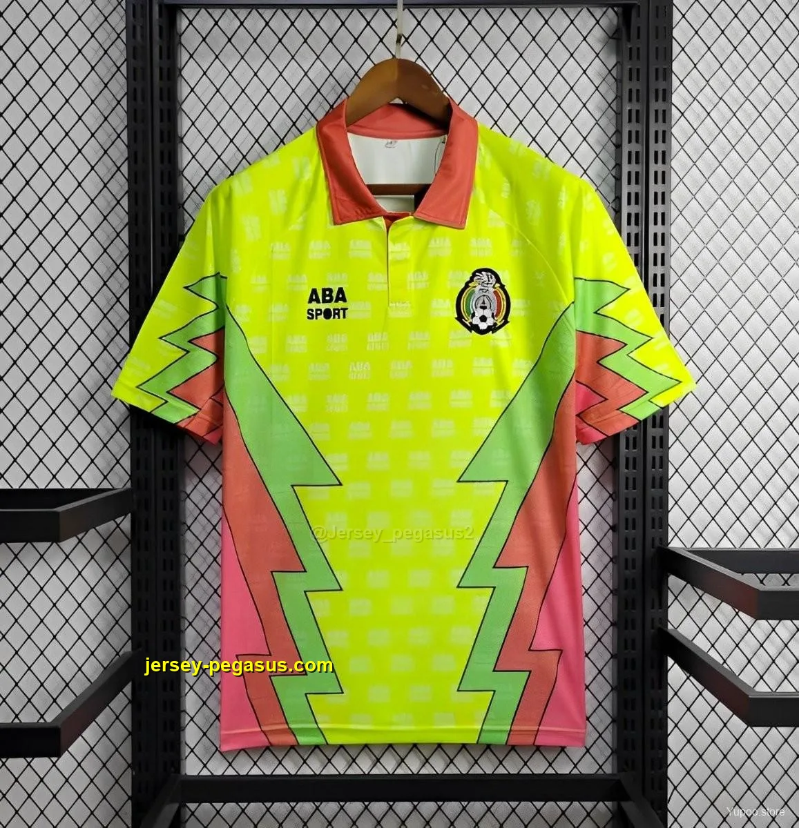 Retro 1995 Mexico CAMPOS 9 Home Yellow Jersey Retro 1995 Mexico CAMPOS 9 Home Yellow Jersey