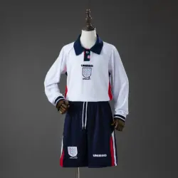 England 1998 Home Retro Long-Sleeved Kids Kit Jersey