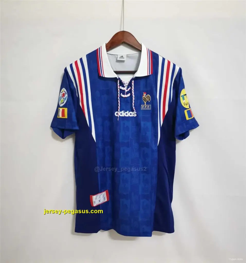 Retro 1996 France Home Jersey With EURO 1996 Patch