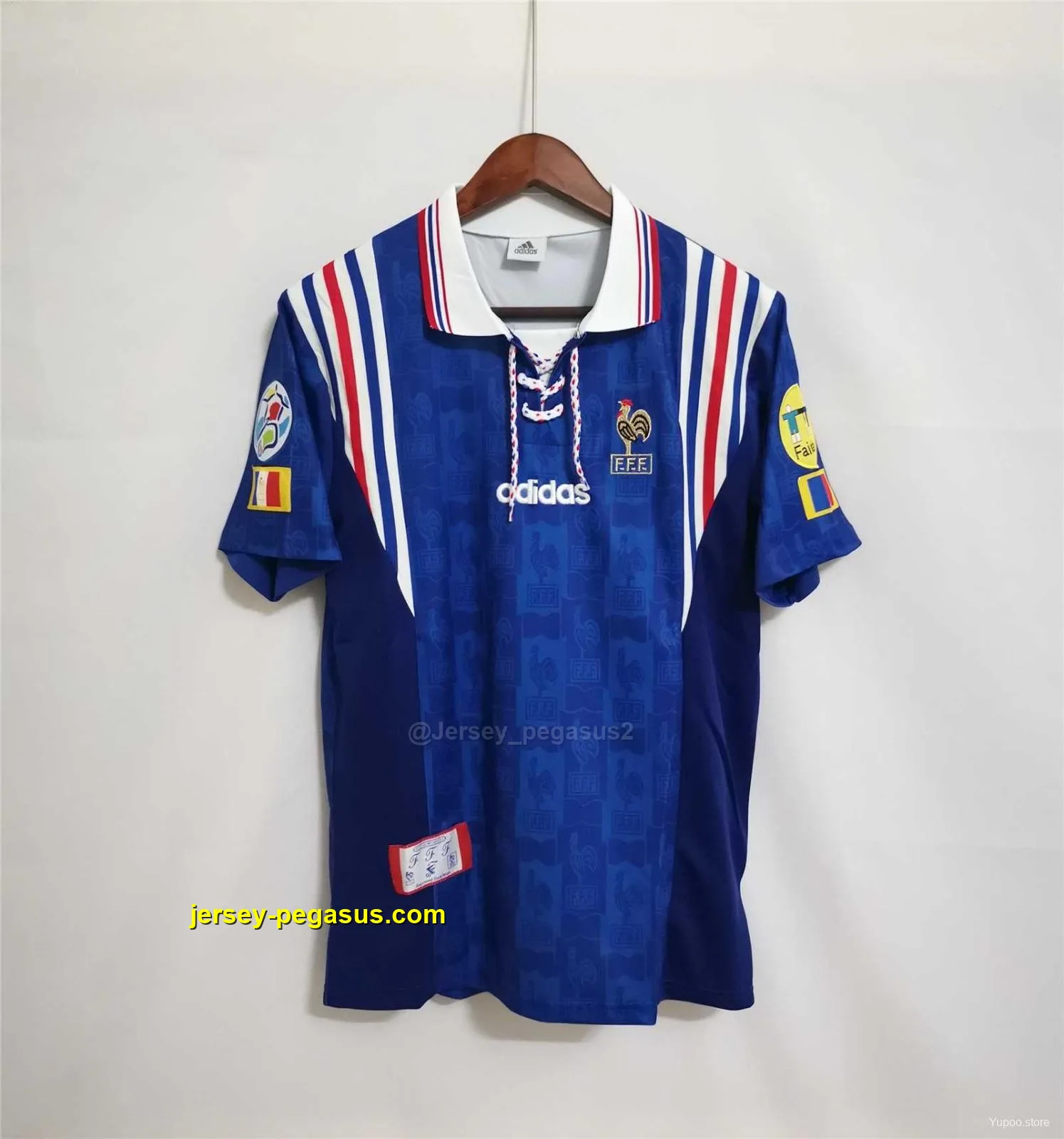 Retro 1996 France Home Jersey With EURO 1996 Patch Retro 1996 France Home Jersey With EURO 1996 Patch
