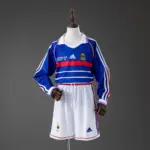 France 1998 Home Retro Long Sleeve Kids Kit Jersey