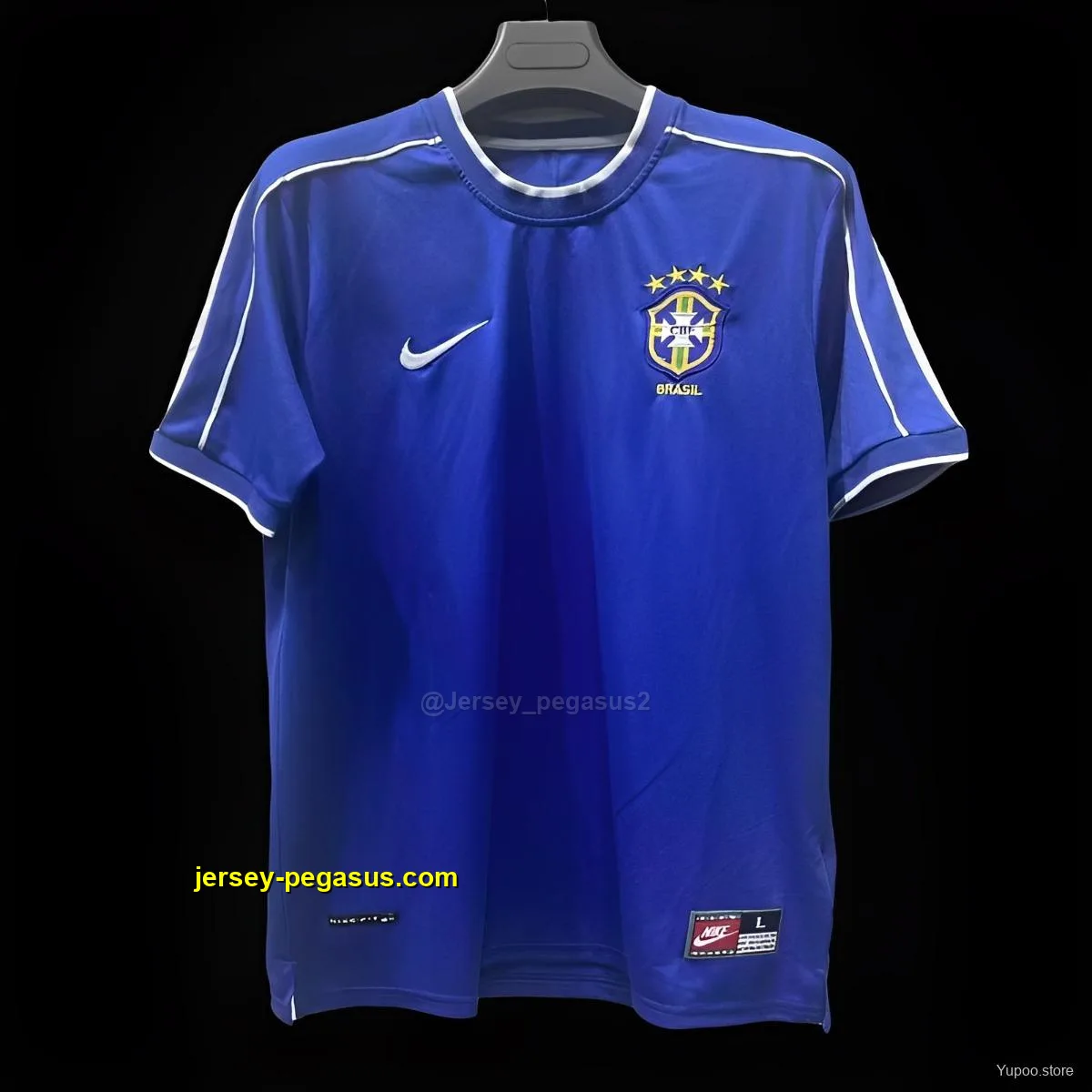 Retro 1998 Brazil Away Blue Jersey Retro 1998 Brazil Away Blue Jersey