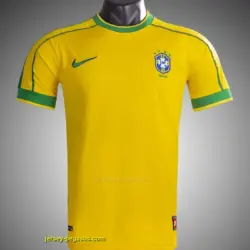 Retro 1998 Brazil Home Soccer Jersey