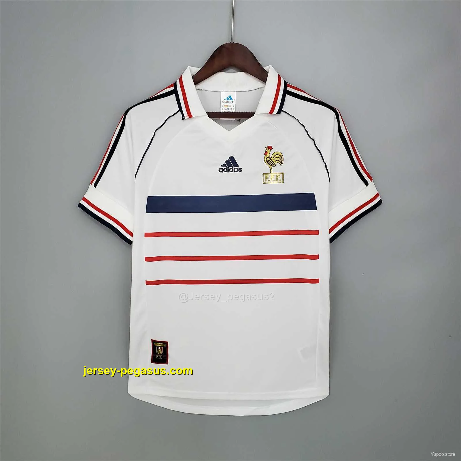 Retro 1998 France Away White Soccer Jersey Retro 1998 France Away White Soccer Jersey