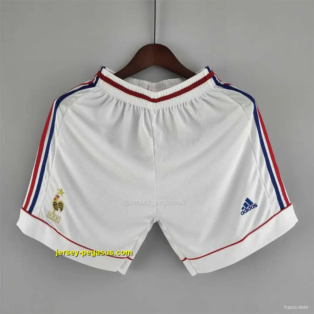 Retro 1998 France Home White Shorts