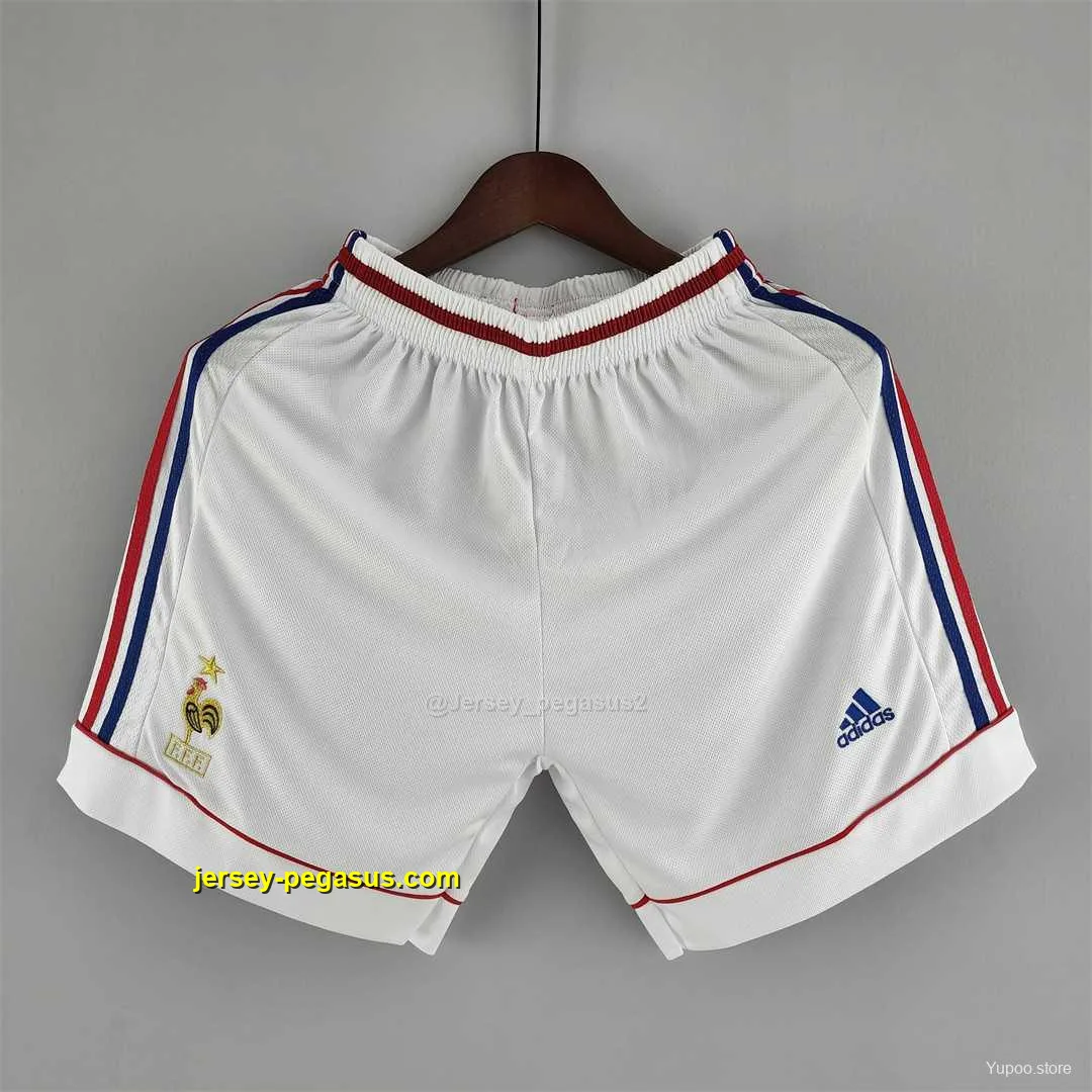 Retro 1998 France Home White Shorts Retro 1998 France Home White Shorts