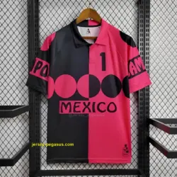 Retro 1998 Mexico CAMPOS 1 Home Black Pink Jersey