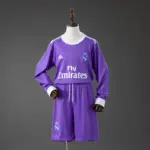 Real Madrid Away Retro Long Sleeve Kids Kit Jersey
