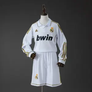 Real Madrid Home Retro Long-Sleeve Kids Kit Jersey