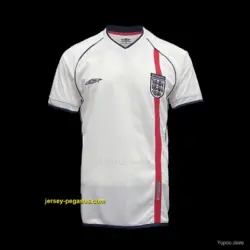 Retro 2002 England Home Soccer Jersey