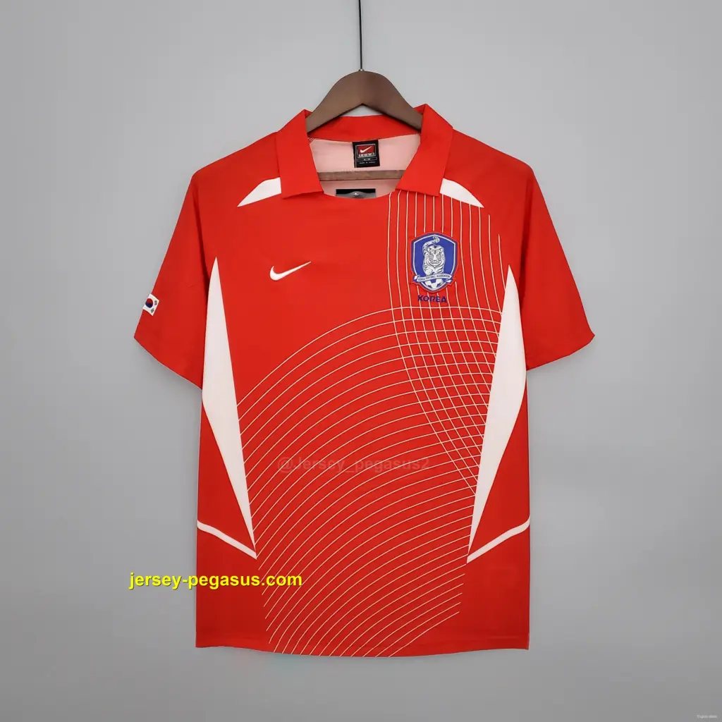 Retro 2002 Korean Red Soccer Jersey