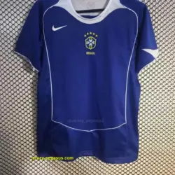 Retro 2004 Brazil Away Blue Jersey