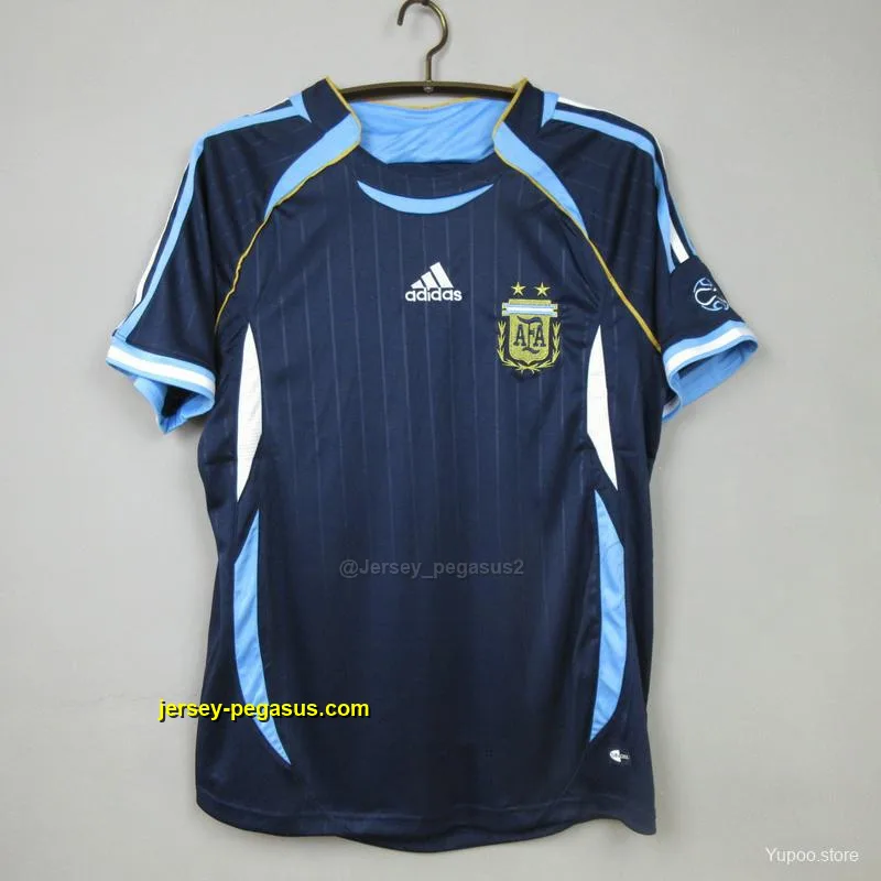 Retro 2006 Argentina Away Blue Jersey Retro 2006 Argentina Away Blue Jersey
