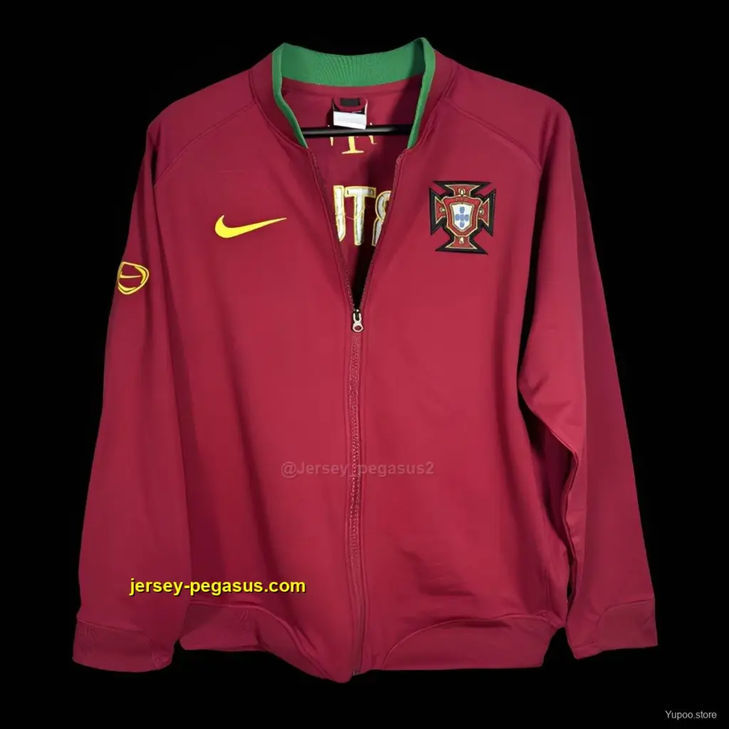 Retro 2006 Portugal Red Full Zipper Jacket