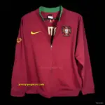 Retro 2006 Portugal Red Full Zipper Jacket