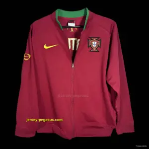 Retro 2006 Portugal Red Full Zipper Jacket