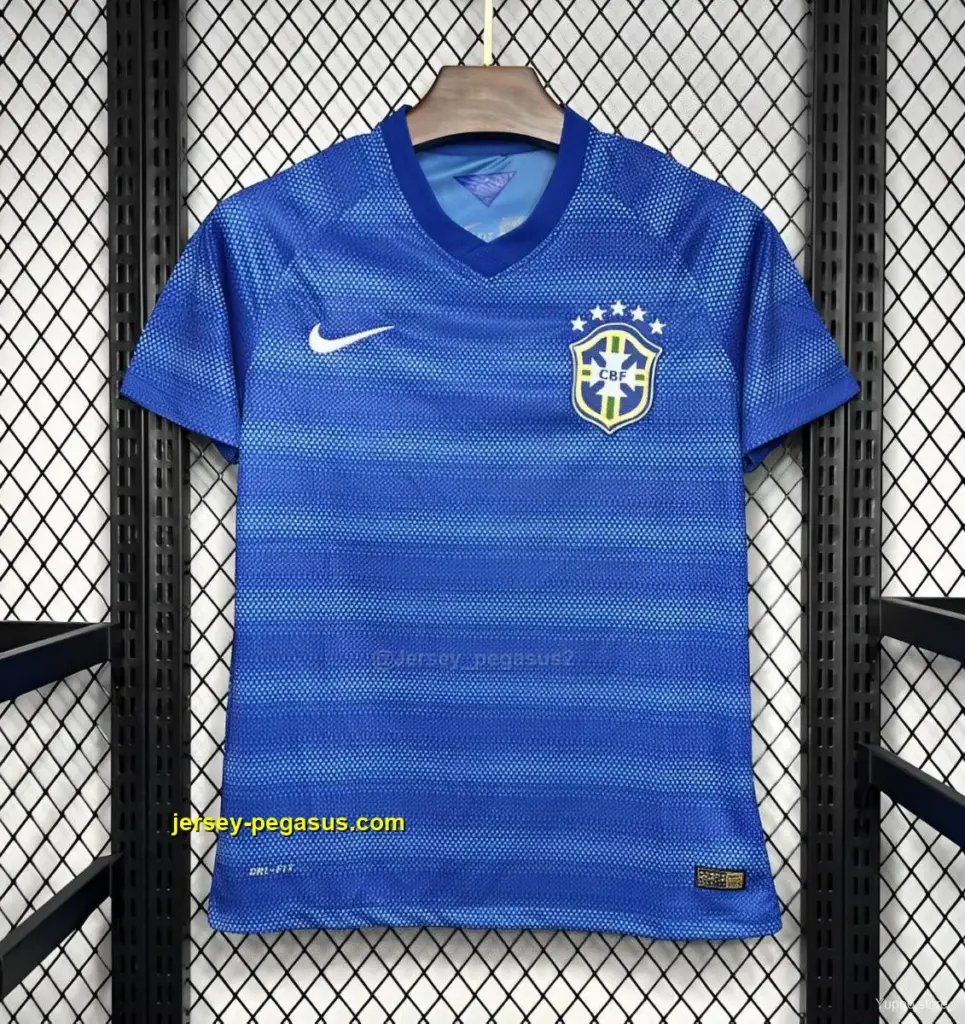 Retro 2014 Brazil Away Blue Jersey